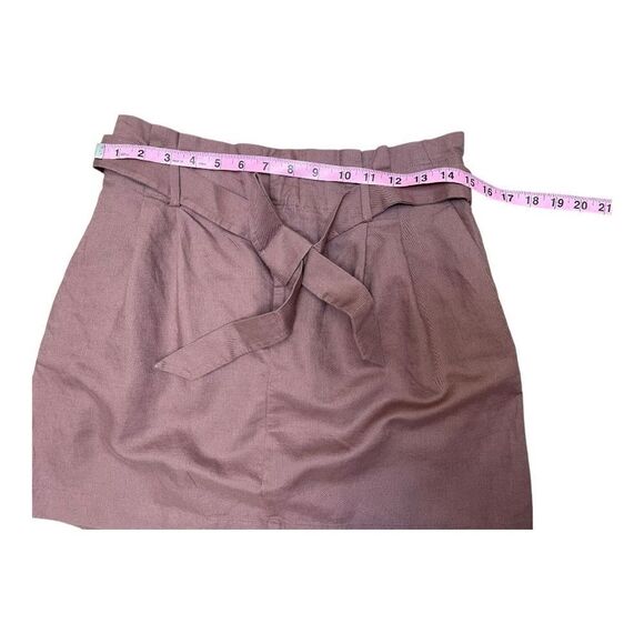 NWT Loft Brown Linen Cotton Elastic Tie Waist Brown Casual Loose Skirt Sz 6 - Picture 3 of 7